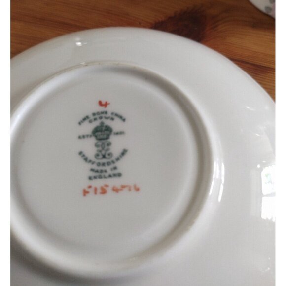 Vintage Staffordshire Bone China Hand Painted Floral Teacup & Saucer #15476 - Picture 11 of 11